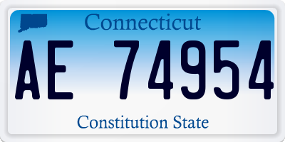 CT license plate AE74954