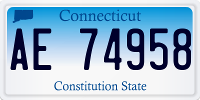 CT license plate AE74958
