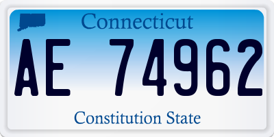 CT license plate AE74962