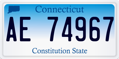 CT license plate AE74967