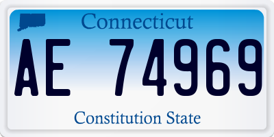 CT license plate AE74969