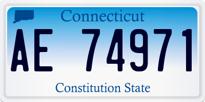 CT license plate AE74971