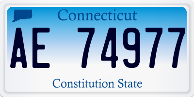 CT license plate AE74977