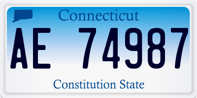CT license plate AE74987