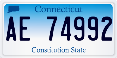 CT license plate AE74992