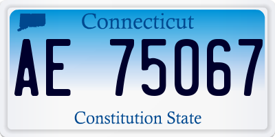 CT license plate AE75067