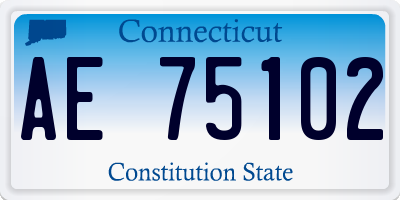 CT license plate AE75102