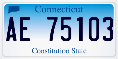 CT license plate AE75103