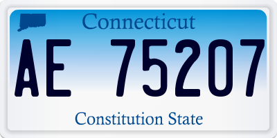 CT license plate AE75207