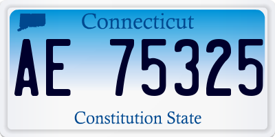 CT license plate AE75325