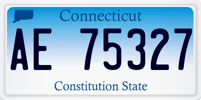 CT license plate AE75327