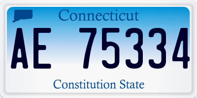 CT license plate AE75334