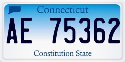 CT license plate AE75362