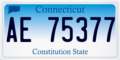 CT license plate AE75377