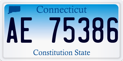 CT license plate AE75386