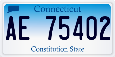 CT license plate AE75402