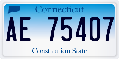 CT license plate AE75407