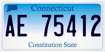 CT license plate AE75412