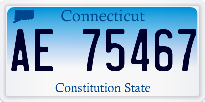 CT license plate AE75467