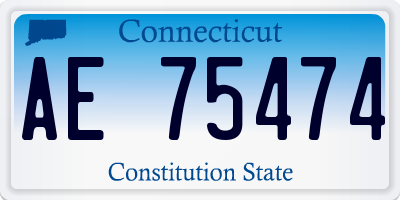 CT license plate AE75474