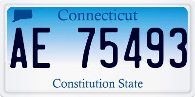 CT license plate AE75493