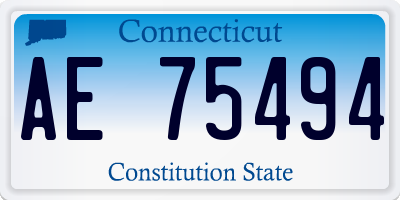 CT license plate AE75494