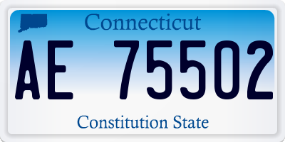 CT license plate AE75502