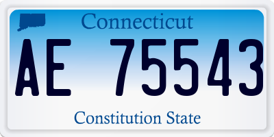 CT license plate AE75543