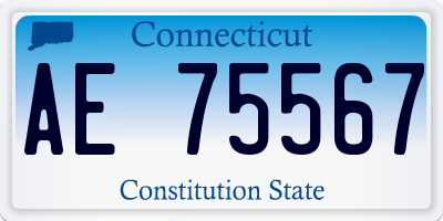 CT license plate AE75567