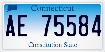 CT license plate AE75584