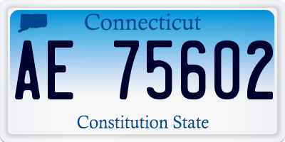 CT license plate AE75602