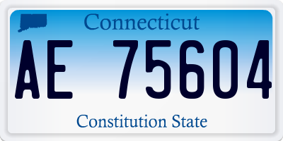 CT license plate AE75604