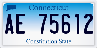 CT license plate AE75612