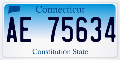 CT license plate AE75634