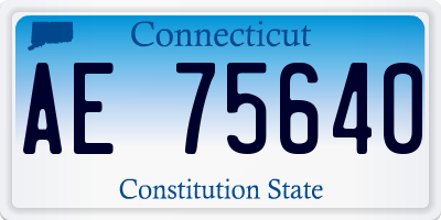 CT license plate AE75640