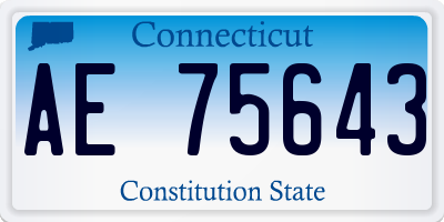 CT license plate AE75643