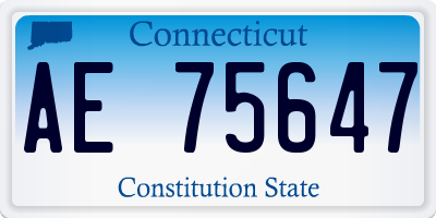 CT license plate AE75647