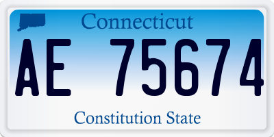 CT license plate AE75674