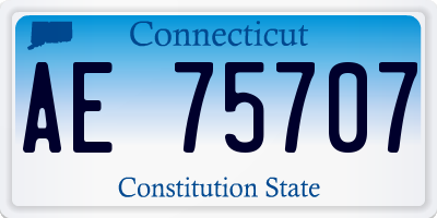 CT license plate AE75707