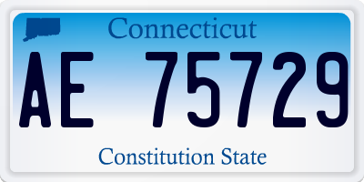 CT license plate AE75729