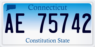 CT license plate AE75742