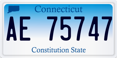 CT license plate AE75747