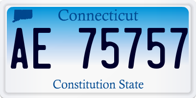 CT license plate AE75757
