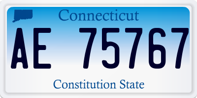 CT license plate AE75767