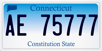 CT license plate AE75777
