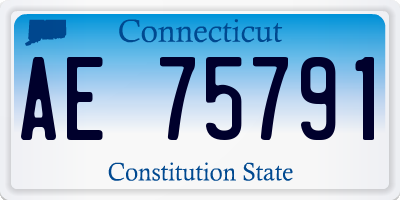 CT license plate AE75791