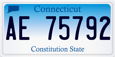 CT license plate AE75792