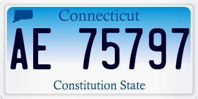 CT license plate AE75797