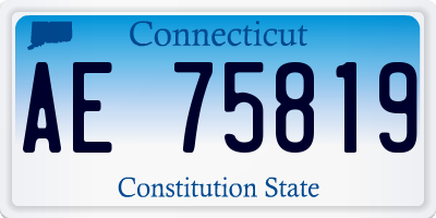 CT license plate AE75819