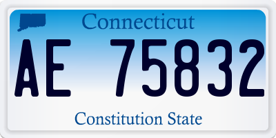 CT license plate AE75832